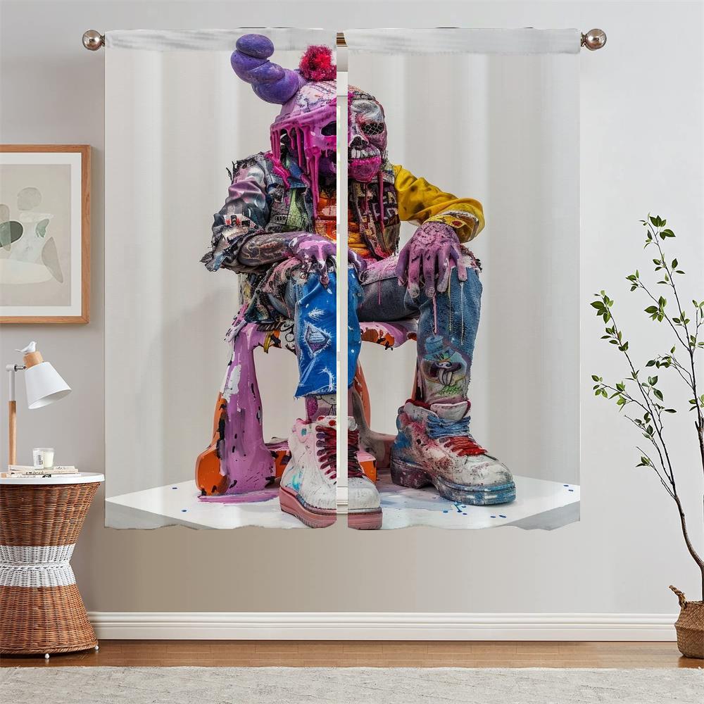 

Artist Bjarne Melgaard Kitchen Curtains for Living Room Decoration Ready Curtains Cheap Things With Free Shipping for Home Blind W50xH70cmx2pcs-CL