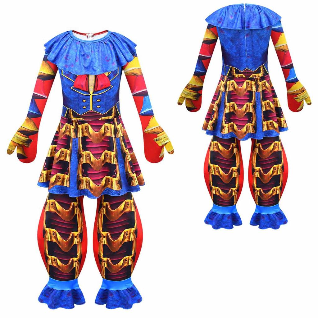 Espeluznante Mono de Cosplay de Bufón Payaso Prototipo Niños Halloween Fnaf Disfraz de Monstruo Mono para Niños Mono de Fiesta