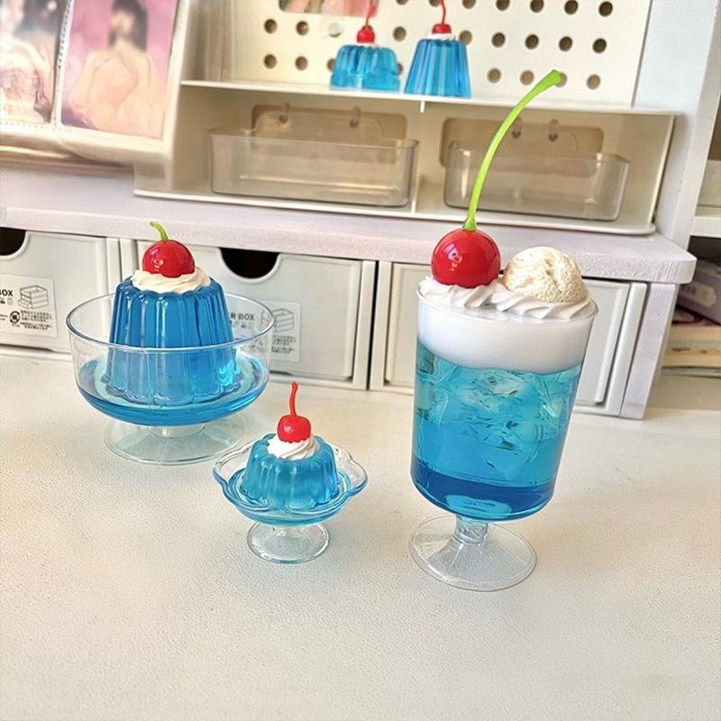 Showa Style Tea Ornaments Ancient Honeydew Melon Soda Jelly Cute Girl Dripping Glue Finished Product 2D Photo Props Green Gift