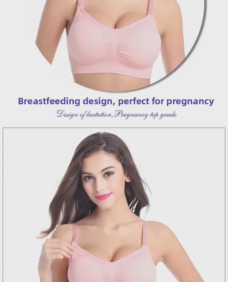 Wire-Free Plus Size Front Closure Nursing Bra for Pregnant Women - Adjustable, Seamless Design for Comfortable Feeding