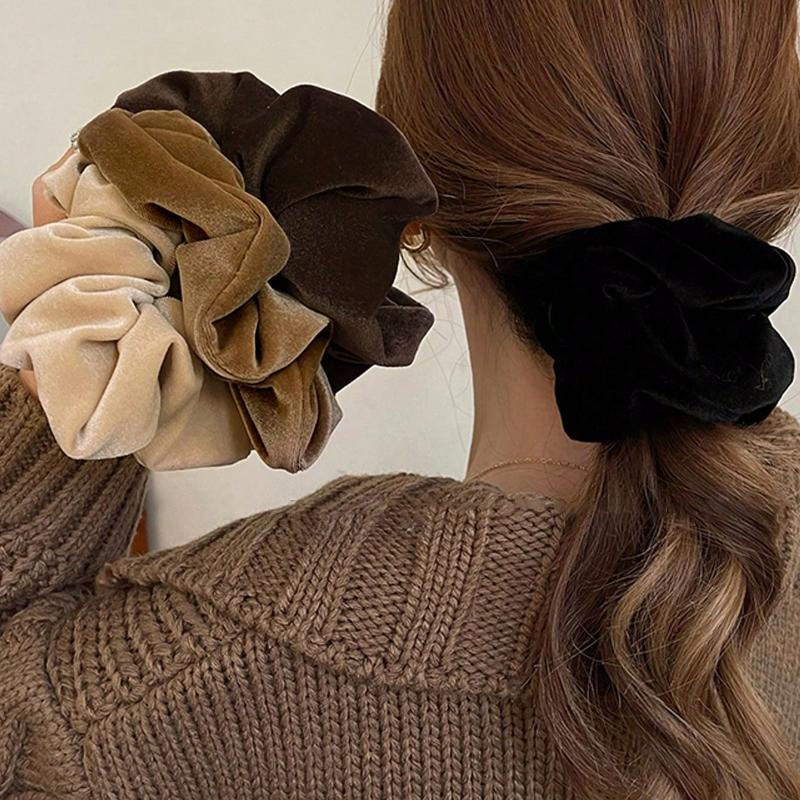 Fashion Versatile Elegant Minimalist Solid Color Hair Ties, Suitable for Daily Outing, Casual, Party