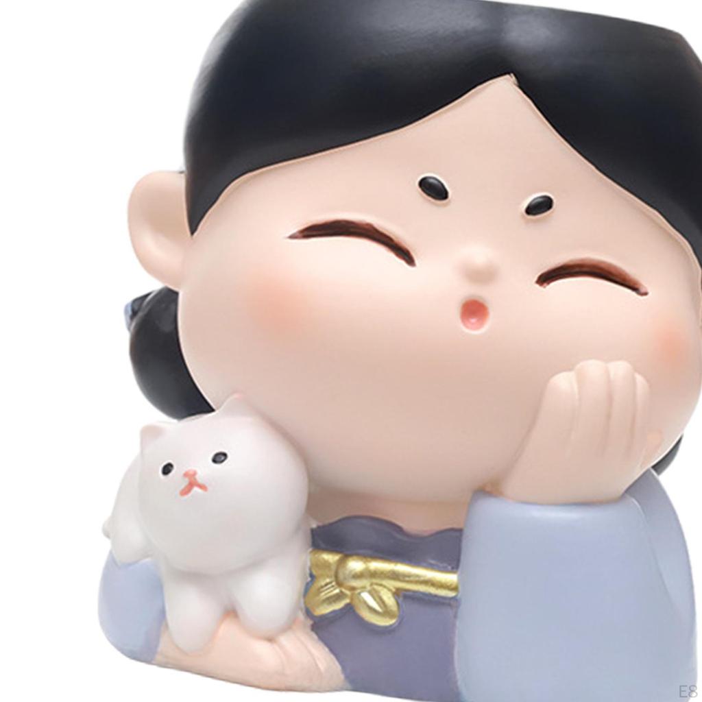 Urocza doniczka na kwiaty w kształcie głowy dziewczynki - wystrój domu i ogrodu