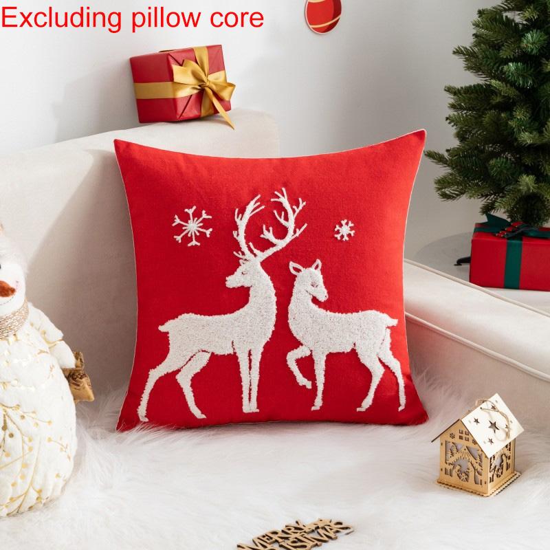 1 шт. Наволочка Вышитая Наволочка 45*45 см Наволочка для гостиной Лось Снеговик Спальня Диван Софа