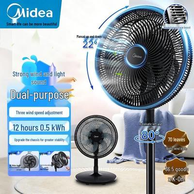 Midea 7-Klingen leiser oszillierender Stand- und Schreibtischventilator