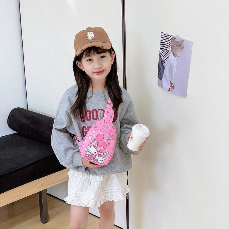 Hello Kitty Kuromi Melody Pattern Kids Chest Bag With Polyester Material And Breathable Design For Daily Use In Kindergarten
