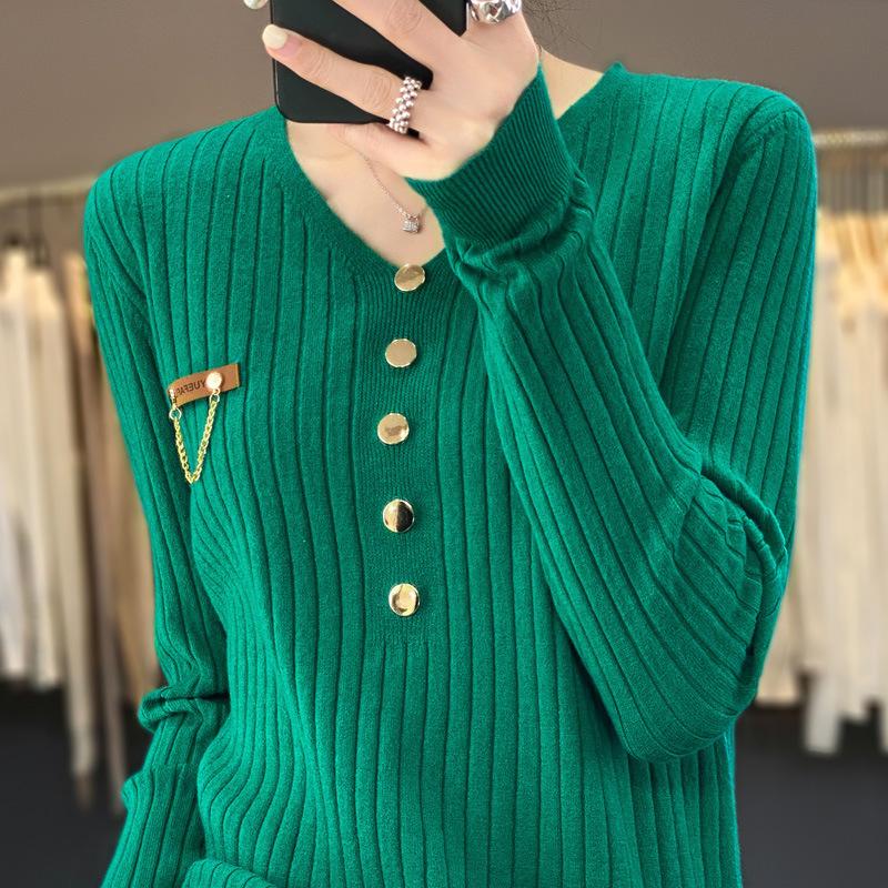 

Свитер с V-образным вырезом, вязаный свитер, новый осенне-зимний, свободный, с короткими рукавами, тонкий пуловер, ленивый, универсальный базовый XXL зелёный