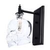 Vintage Wall Lamp Iron Glass Skull Shape Industrial Wall Mounted Light with G9 Bulb for Bedroom Corridor 110‑220V