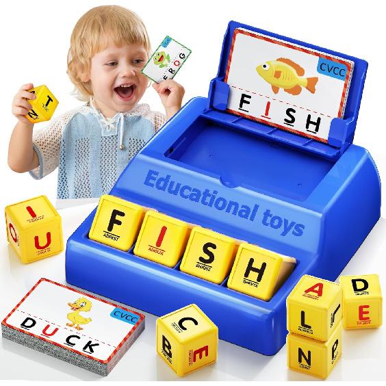 Montessori Matching Letter Game for Kids Ages 3-8 | Educational Learning Spelling Toys with Storage Function | Christmas Birthday Gifts for 3 4 5 6