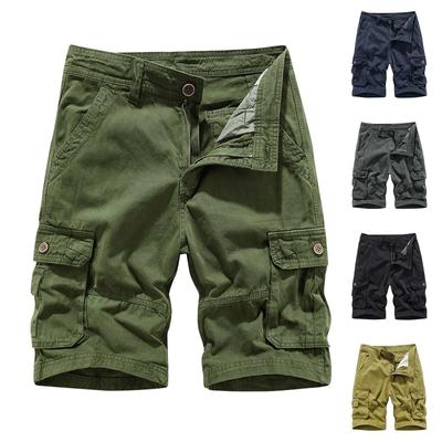 Men's Casual Color Outdoors Pocket Beach Work Trouser Cargo Shorts Pant