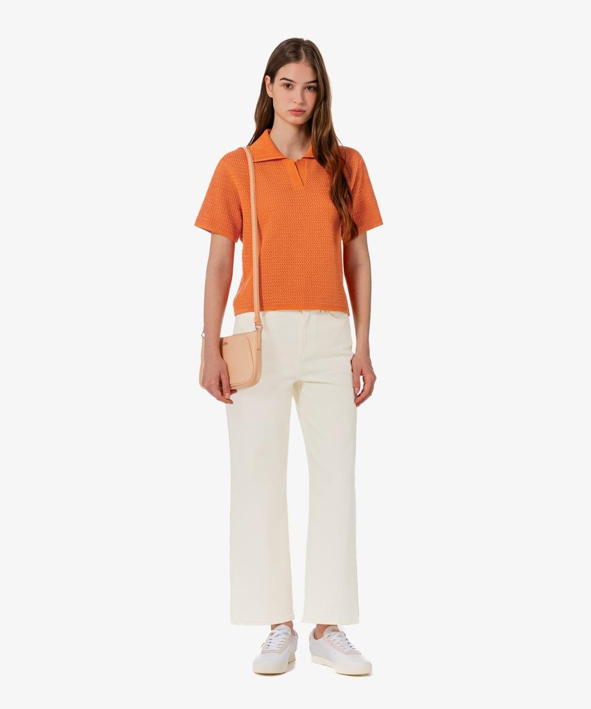 LACOSTE Women'S Crochet Sweater Polo Shirt Pf615E-56G Iy0