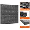 Set of 2 Rusts Resistant Metal Pegboard Wall Panels With Pre Drilled Holes For Wall Mounted Tool Accessories Organizers