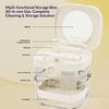 Retainer Case Transparent Denture Bath Box with Strainer Basket Mouth Guard Case Travel Braces Container for Soaking Cleaning Storage