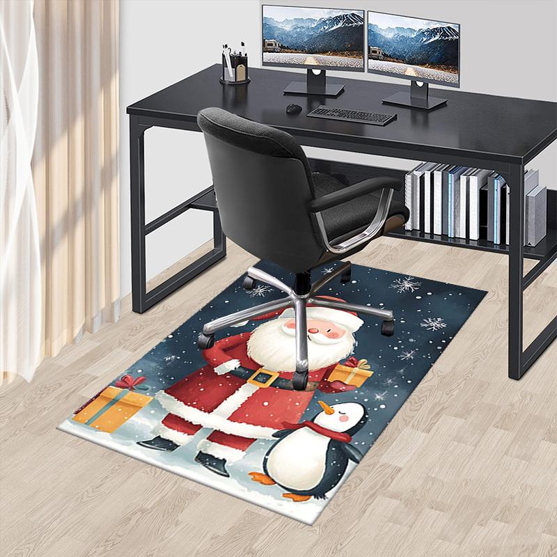 

Christmas Santa Claus Penguin Anime Cartoon Chair Mat Anti-Slip Rug Holiday Gift for Office Home Decoration Living Room Bedroom Game Room Dormitory Ca 60cm by 90cm