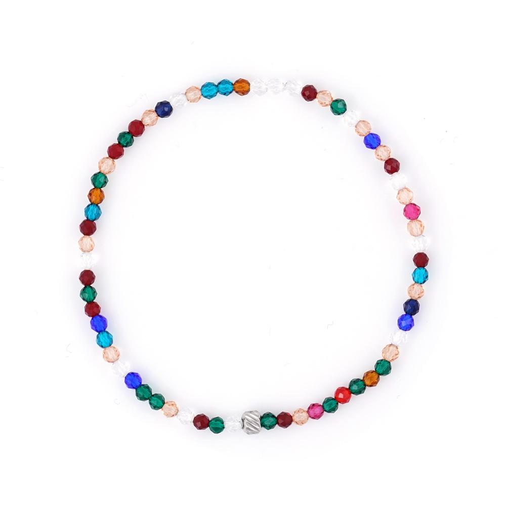 Jbans Classic 3Mm Multicolor Crystal Bead Bracelet (C2301-Ac962_Wt)
