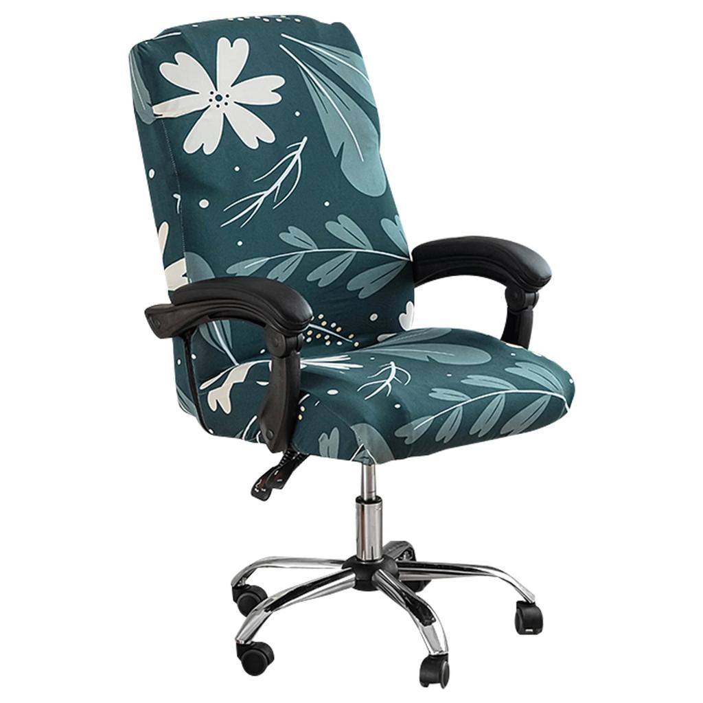 Stretch Printed Office Chair Cover Anti Pilling Machine Washable Computer Chair Slipcover With Zipper for Meeting Room Reception
