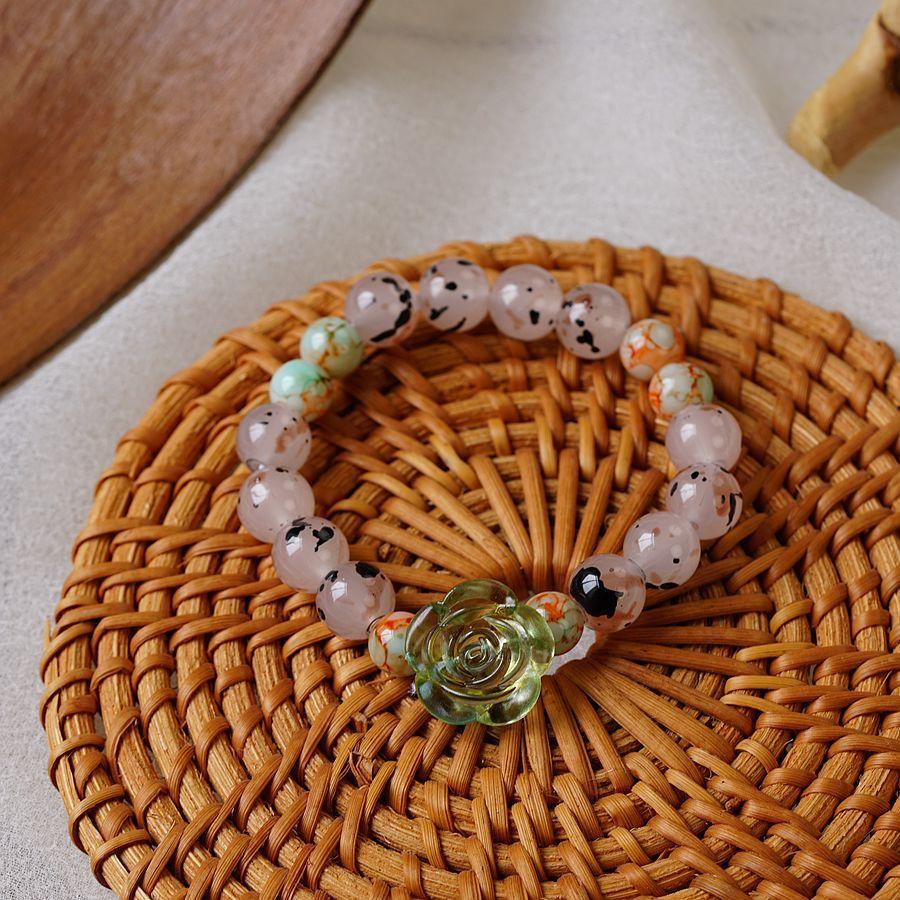 Guofeng Creative Rose Mori Cultural Play Bracelet Women's Literature New Chinese Style Student Game Bracelet Tide Handmade
