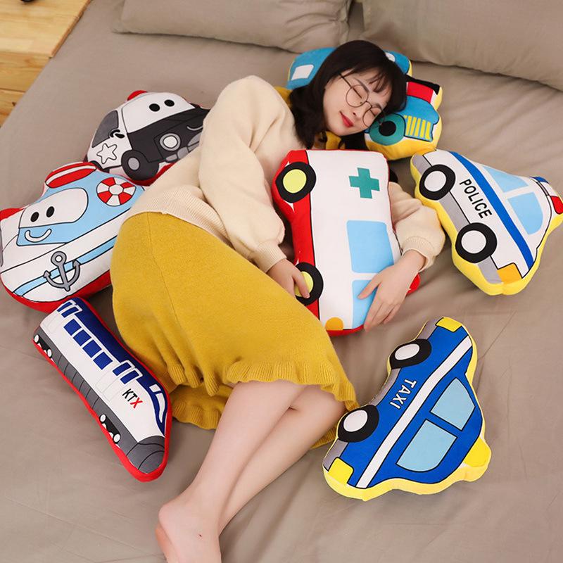 Children Car Pillow Cushion Plush Toy Helicopter Train Fire Truck Doll Ragdoll Boy Girl