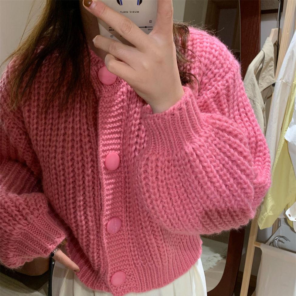 

Осеннее винтажное японское вязаное пальто-свитер в стиле лени, для женщин, осень-зима, однотонное, с длинным рукавом, кардиган, топ XL