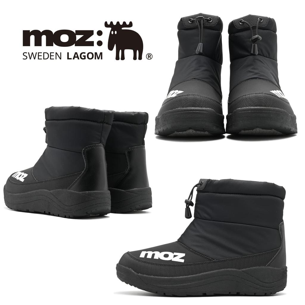 Snow Fleece 5682 Black LLL [MOZ] Men's Short-Length Boots, Waterproof, Non-Slip, Insulated, Water-Repellent, Padded, Urethane, Lining, (5682,BLK,LLL)
