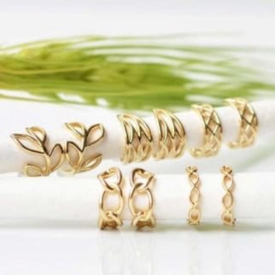 Clip earrings gift 309E0303 [sowi] (K10/gold) Elegant, delicate, small,