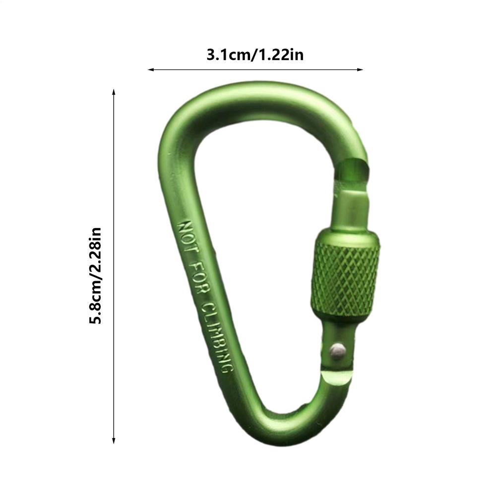 D-shape Carabiner Aluminium Alloy Sports Keychain  Multi Colors with Lock D-shape Carabiner Camping Hiking Hook Outdoor Tool