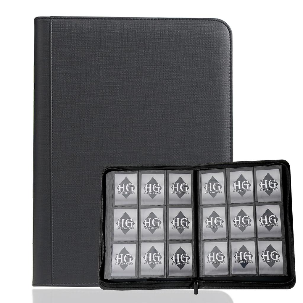 Pouzdro na karty HG CHASING TRIBE, pouzdro na sběratelské karty, PU povrch, vodotěsné a oděruvzdorné, klip, 9 kapes, 360° karet, boční úložný prostor, velká kapacita