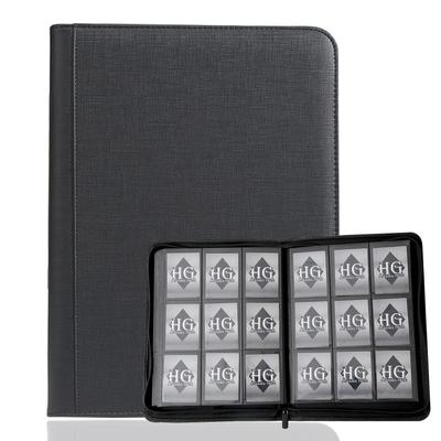 HG CHASING TRIBE Card File Trading Card Holder PU Surface Waterproof and Abrasion Resistant Clip 9 Pockets 360 Cards Side Storage Large Capacity Card