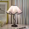 Girly Heart Skirt Table Lamp: Mid-Century LED Night Light for Bedroom and Study.