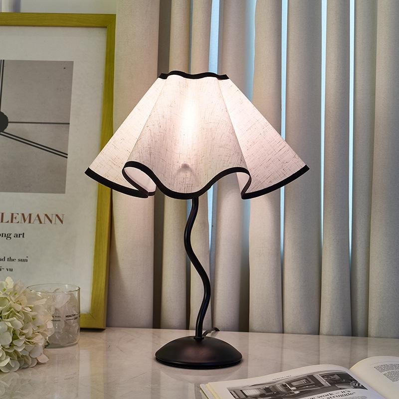 Girly Heart Skirt Table Lamp: Mid-Century LED Night Light for Bedroom and Study.