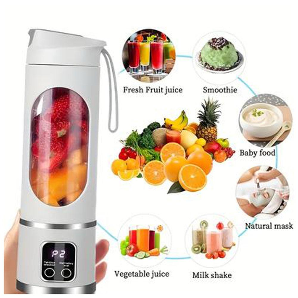 USB Wiederaufladbarer Tragbarer Entsafter Mini Mixer mit 10 Klingen Digitalanzeige Drei Modi Leicht zu Reinigen