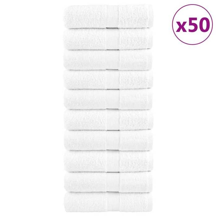 VidaXL Superior Quality Guest Towels 50 Pcs, Bath Sheets, Hand Towels, Face Towel Bathroom, 137123