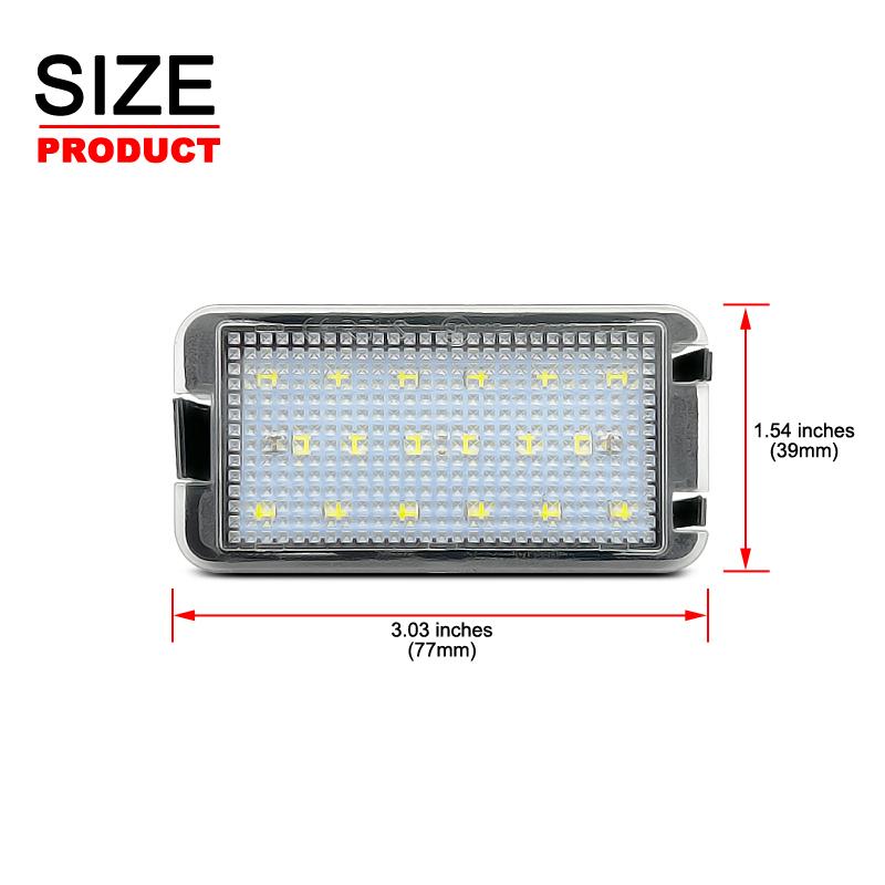 2Pcs LED License Plate Light For Seat Leon 1M Altea Arosa Cordoba Ibiza 6L Toledo 5P Replace OEM 5P0943021