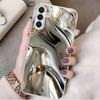 Metal Flow Dynamic Glass Phone Case Suitable for Samsung Galaxy S26 S25 S24 S23 S22 S20 FE/Ultra/Plus Anti Drop Back Cover
