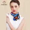 ITARORA Butterfly Love Flower Silk Scarf and Brooch Set