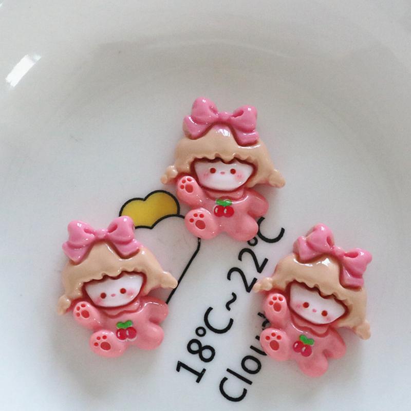 10 Pcs New Fashion Cute Cartoon Rabbit, Girl, Little Bear Resin Scrapbook Diy Jewelry Wedding Hairpin Decorate Accessories A84
