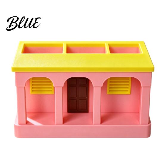 Study Room Organizer 3D Printed Colorful Cabin Pen Holder Decorative Desktop Organizer Retro Architectural Pencil Storage Unique Desk Supplies