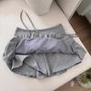 White Flower Bud A-line Skirt Pants for Women - Casual, Versatile, Elastic Mid-Waist, Puffy and Short for Summer