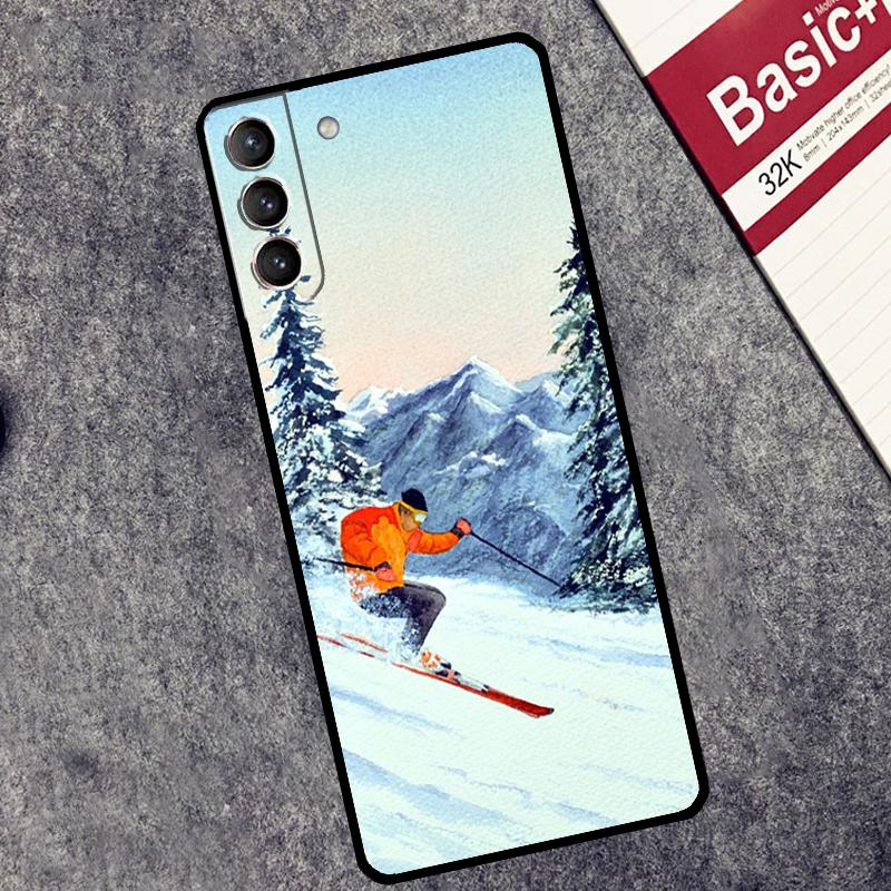 Ski Neige Snowboard Case For Samsung Galaxy S25 S26 Ultra S20 S21 S22 S23 S10 Plus S25 FE S24 Ultra Cover Coque