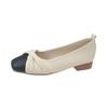 Khaki High-end British Style Square Head Flat-bottomed Ballet Women's Shoes 2025 New Models with Skirts Versatile Mary Jane Single Shoes