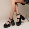 Women's Retro Mary Jane Chunky Heel Leather Shoes - Spring/Autumn 2024 Collection