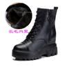 New Non-slip Warm Velvet Martin Boots Women's Inner Height Increase Hair Locomotive Boots Casual Thick Short Boots