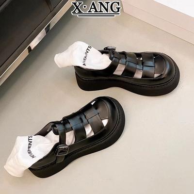 Baotou Sandals Female Summer New Wild Muffin Thick Bottom Roman Beach Shoes