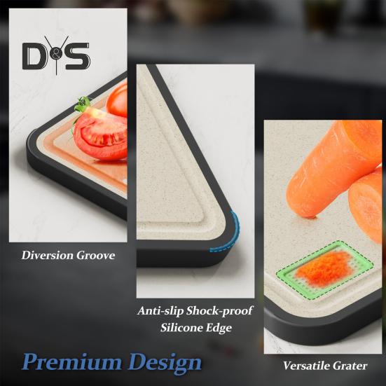 Titanové prkénko na krájení Oboustranné prkénko s nádrží na šťávu Prostor pro mletí česneku Kuchyň Nezbytné pro domácí rodinné venkovní vaření