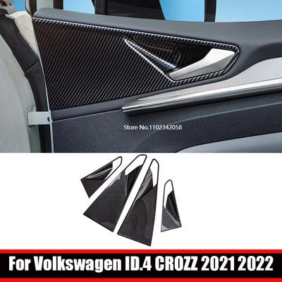 Pro Volkswagen VW ID.4 ID4 CROZZ 2022 ABS uhlíkové vlákno Kryt vnitřní kliky dveří Rám misky dveří Ozdobná samolepka auto příslušenství