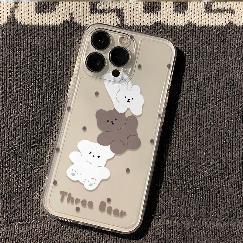 Polka Dot Rabbit Bear Case for Apple 17 Pro Max, 16, 15, 13, 12, 11