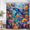 Ocean Animal Shower Curtain Blue Whale Dolphin Seahorse Marine Life Nature Bathroom Decor Sea Poltester Bath Curtain With Hooks