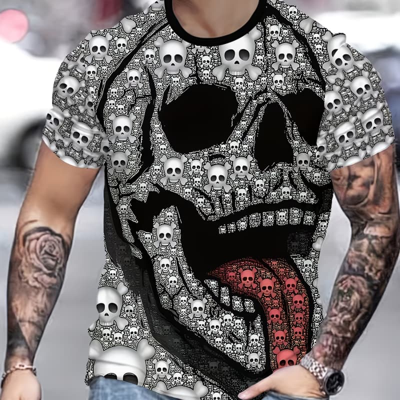 

Men s casual 3D letter print T-shirt suitable for outdoor sports and daily comfort S