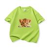 Kids Cotton T Shirt Cute Peeking Lion Cub Print Crew Neck Short Sleeve Tee Casual Breathable Boys Girls Summer Tops