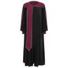 Womens Choir Performance Gown Color Block V Neck Puff Sleeves Split Front Zipper Design Flowy Stage Costume for Worship Events