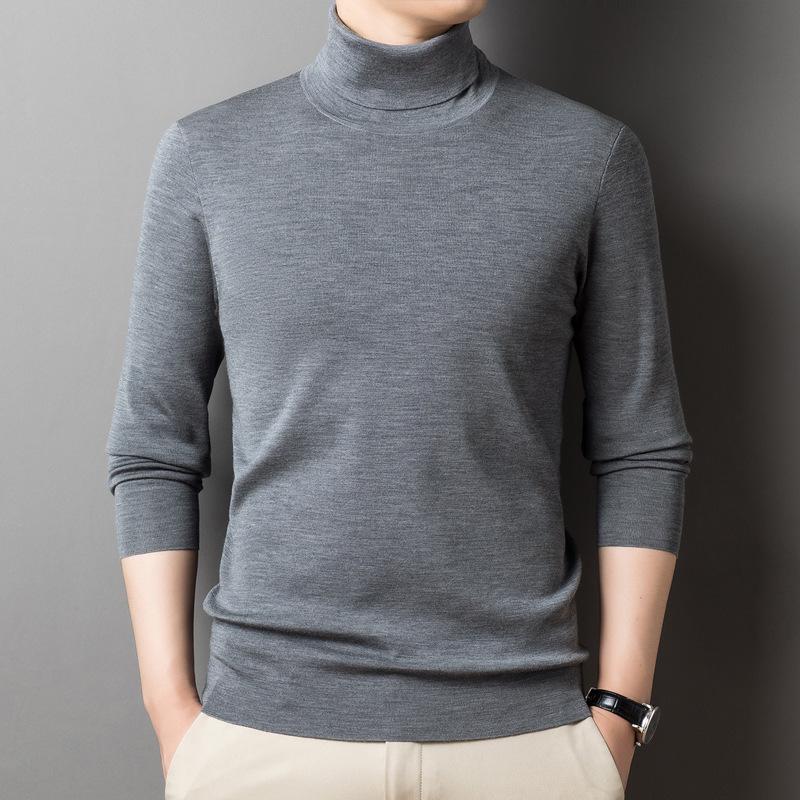 

Men s Autumn/Winter Pure Merino Wool High-Neck Sweater for Mid-Aged Dads 110
